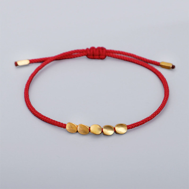 Budhistický náramok - 5 COOPER BEADS