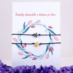 Provázkové náramky pro páry z oceli - HVĚZDA