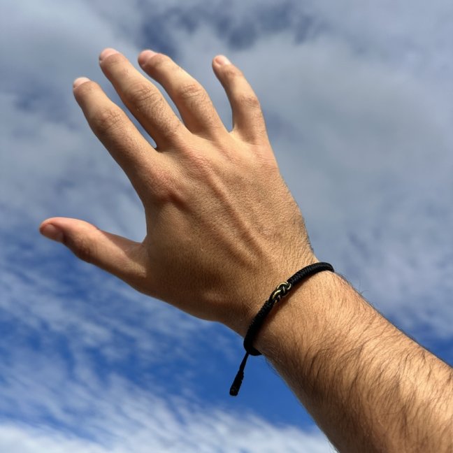 Tibetský náramok - BLACK DOUBLE KNOT