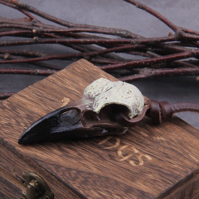 Vikingský náhrdelník - Raven Skull