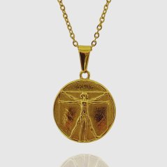 Řetízek z chirurgické oceli - ZLATÝ VITRUVIAN