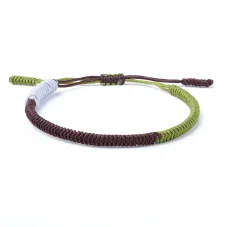 Tibetský náramok - ZELENO-HNEDÝ