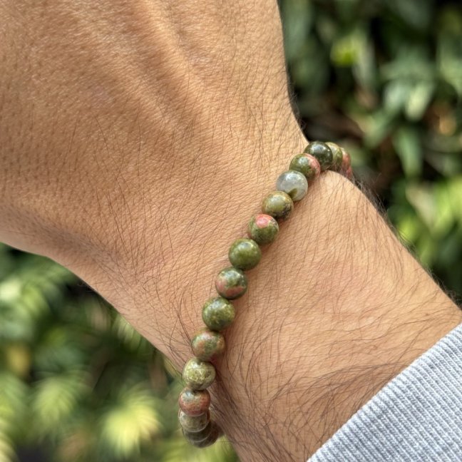 Náramek z minerálů - Unakit