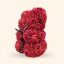 Macko z ruží 25 cm - tmavo červený