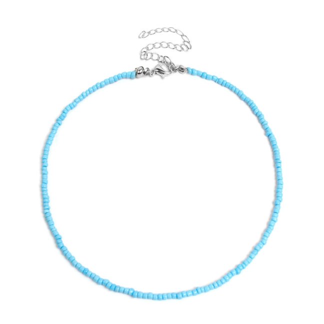 Korálkový choker - Svetlo modrý