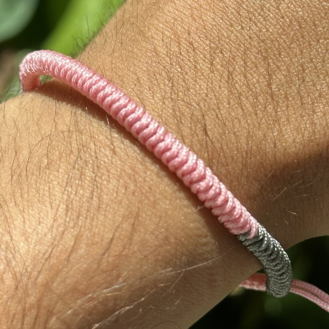 Tibetský náramek pro štěstí - PINK GREY