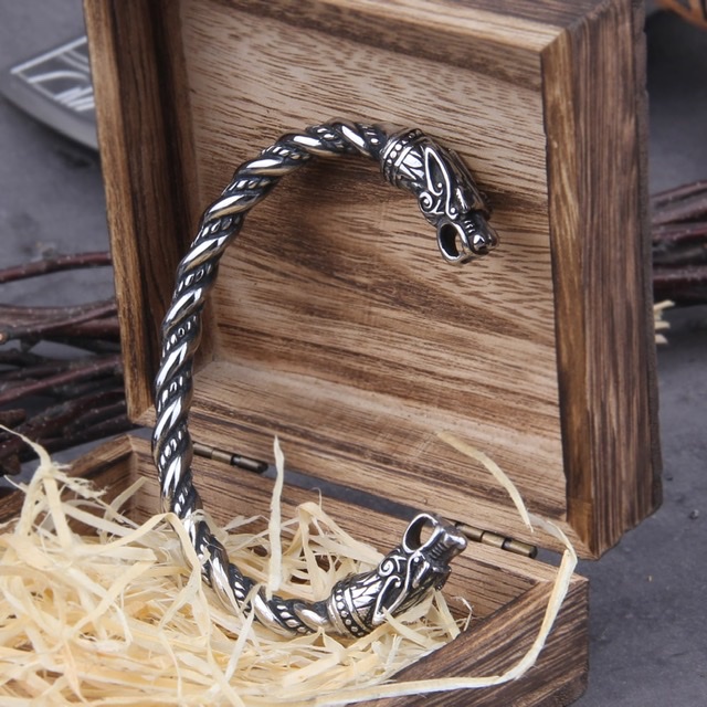 Vikingský náramok z chirurgickej ocele - SILV