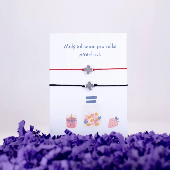 Provázkový náramek pro páry - KŘÍŽ