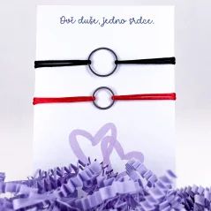 Provázkové náramky pro páry z oceli - KRUH