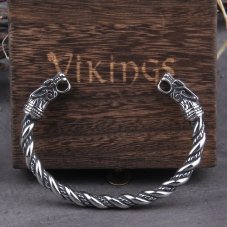 Vikingský náramok z chirurgickej ocele - SILV