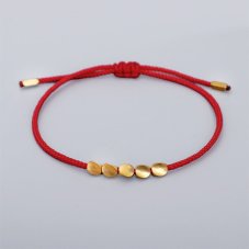 Budhistický náramek pro štěstí - 5 COOPER BEADS
