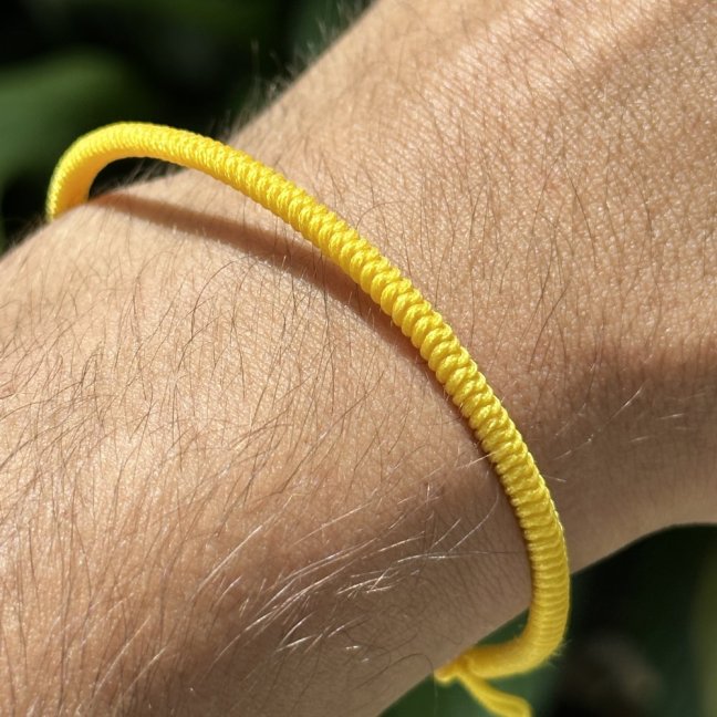 Tibetský náramek pro štěstí - ŽLUTÝ THIN