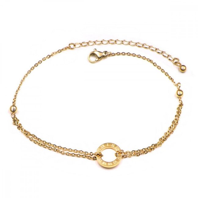 Náramek na nohu z chirurgické oceli - GOLDEN KARMA