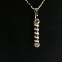 Retiazka z chirurgickej ocele - STRIEBORNÁ BARBER POLE