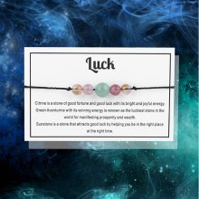 Provázkový náramek s minerály - LUCK