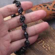 Vikingský náramek z chirurgické oceli - Black Skull