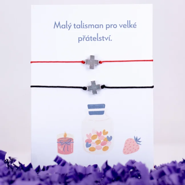 Provázkový náramek pro páry - KŘÍŽ