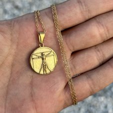 Řetízek z chirurgické oceli - ZLATÝ VITRUVIAN