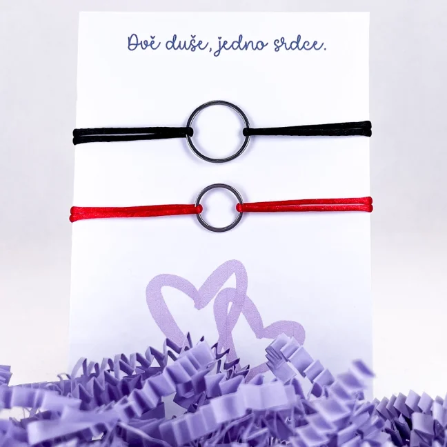 Šnúrkové náramky pre páry z ocele - KRUH
