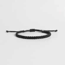 Pletený macrame náramok - ČIERNY