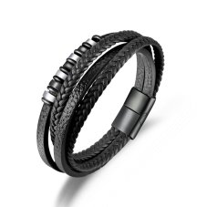 Kožený elegantný náramok 4 v 1 - Black