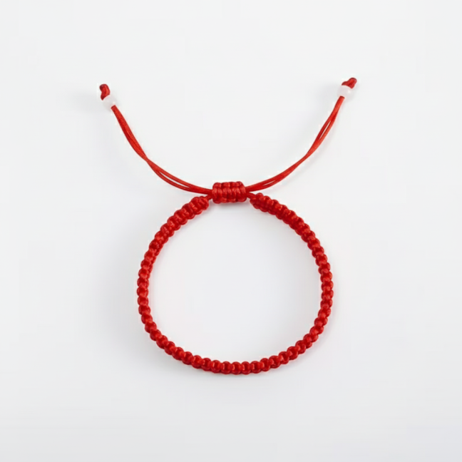 Pletený macrame náramek - ČERVENÝ II
