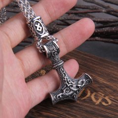 Vikingský náhrdelník z chirurgické oceli - Thorovo kladivo