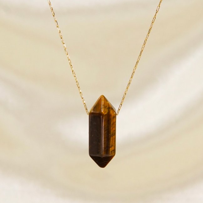Náhrdelník hexagónik s minerálom - Tygrie oko