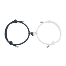 Magnetické náramky pro páry - HEART - černý a bílý