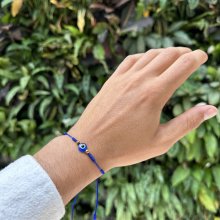 Kabbalah náramek 7 uzlů - BLUE EVIL EYE