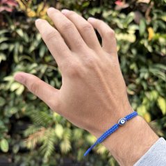 Náramek Evil Eye - Macrame Blue