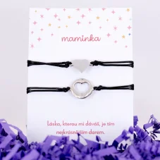 Provázkové náramky pro maminku a dceru - Srdíčko