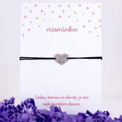 Strieborný šnúrkový náramok - I love you MOM