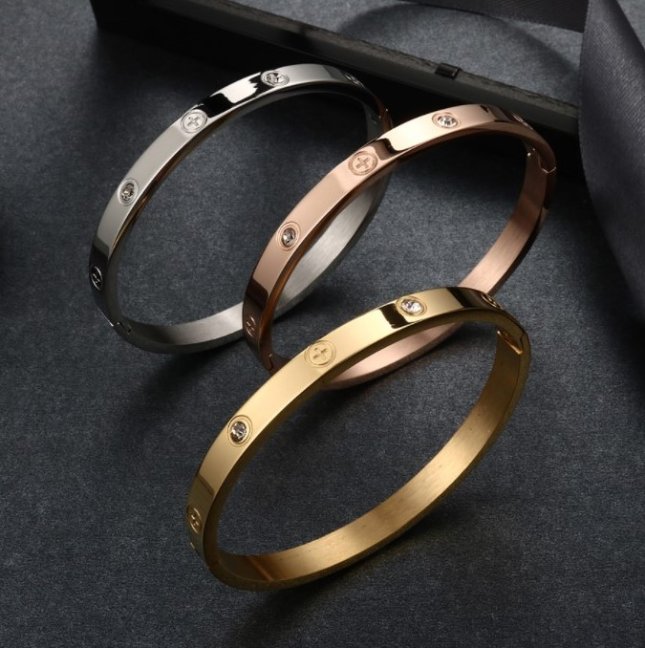 Dámský náramek BANGLE CRYSTAL ROSE GOLD