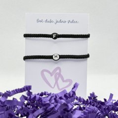 Náramky pre páry s iniciálmi - Macrame