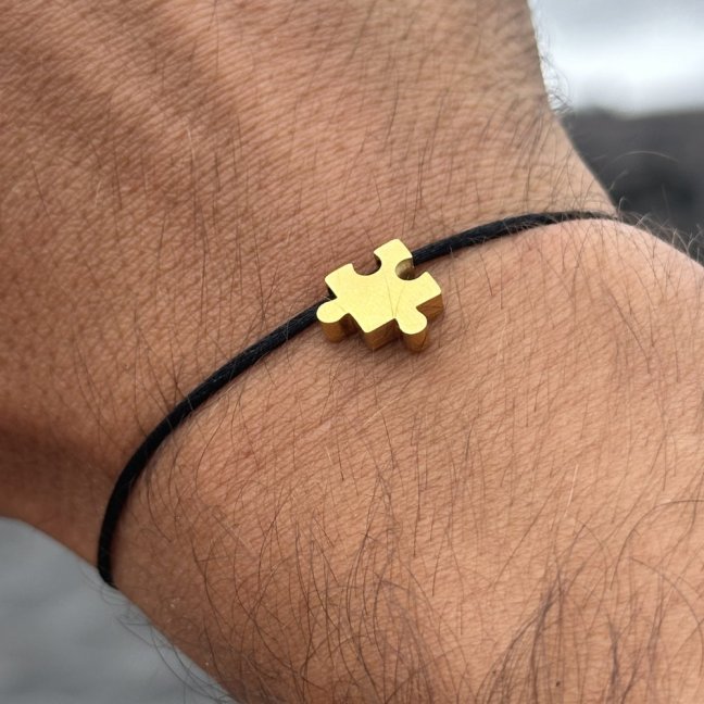 Náramek s gravírováním - PUZZLE - Barva komponent: Rose Gold