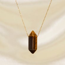 Náhrdelník hexagonek s minerálem - Tigří oko