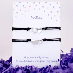 Šnúrkové náramky pre sestry - MINI SRDIEČKA