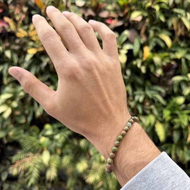 Náramek z minerálů - Unakit