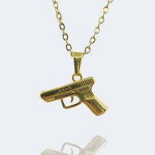 Retiazka z chirurgickej ocele - ZLATÁ PIŠTOL 9mm