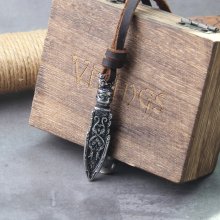 Vikingský náhrdelník z chirurgické oceli - Dragon spear