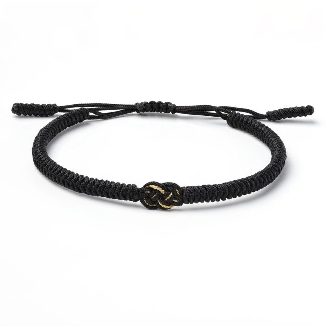 Tibetský náramok - BLACK DOUBLE KNOT