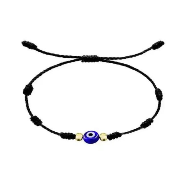Kabbalah náramek 7 uzlů - BLACK EVIL EYE