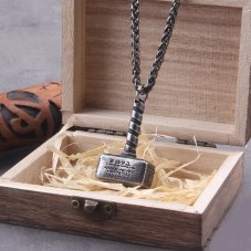 Vikingský náhrdelník z chirurgickej ocele - Thorovo kladivo Twist