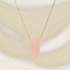 Náhrdelník hexagónik s minerálom - Ruženín