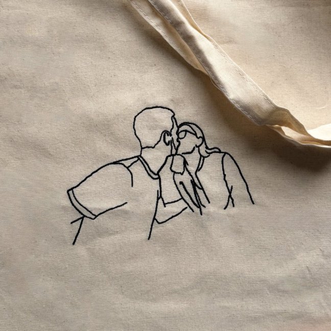 Látková taška s vlastní výšivkou - Barva: Černá, Velikost: UNI