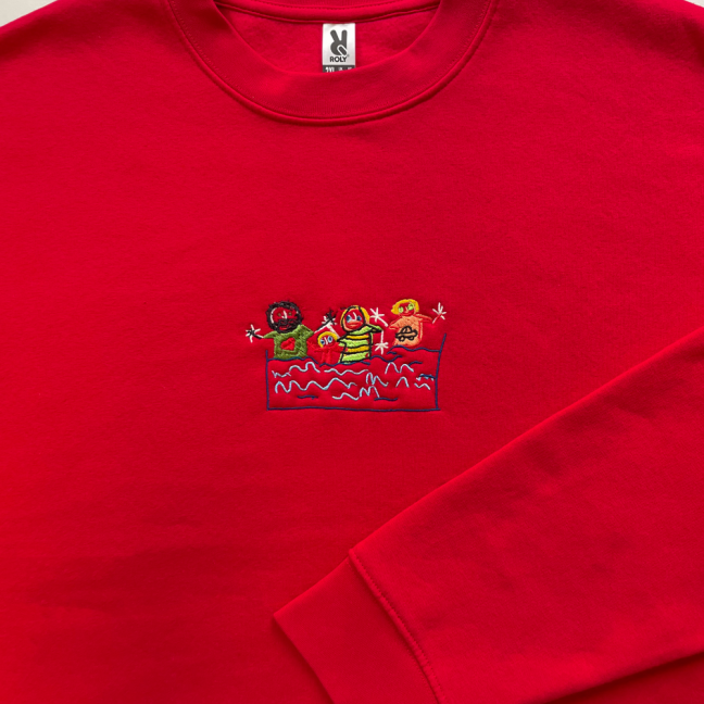 Mikina s vlastnou výšivkou bez kapuce