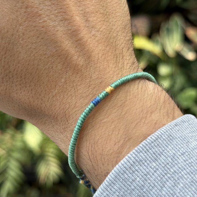 Šnúrkový náramok - TIBET GREEN