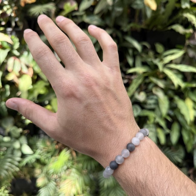 Náramek z minerálů - Zmatnělý Křemen