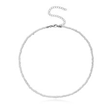 Korálkový choker - Bílý